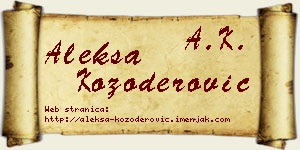 Aleksa Kozoderović vizit kartica